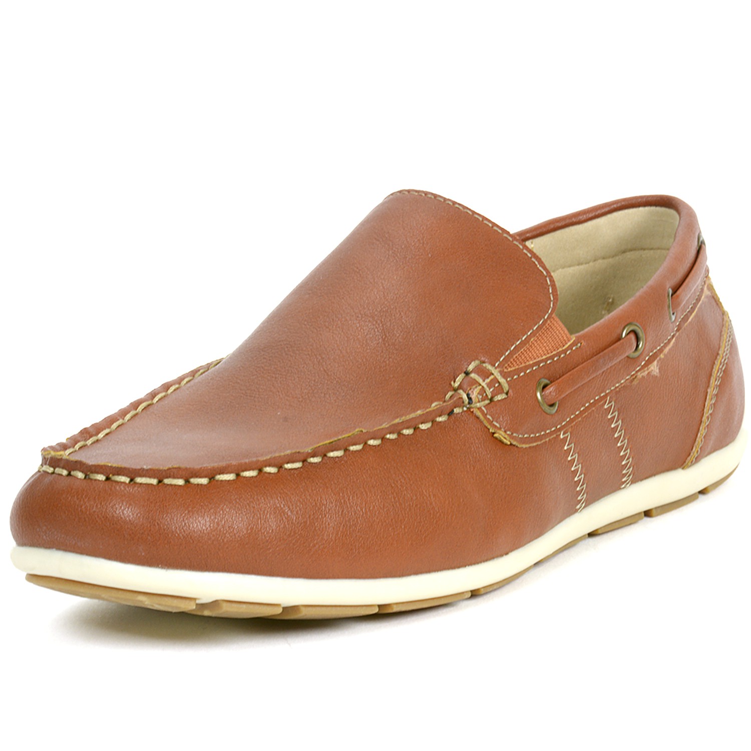 GBX Mens Casual Loafers Slip On Double Gore Moc Toe Boat Shoes Comfort